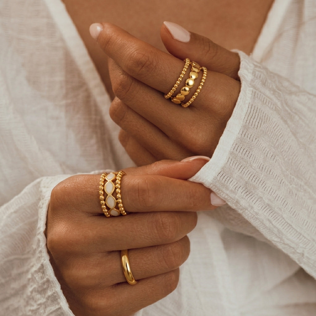 Gabriva - 18K vergoldetes Ring-Set Siena