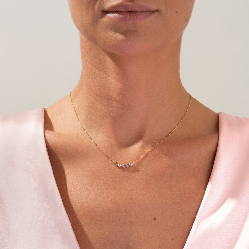 Gabriva - Personalisierte Geburtsstein-Kette Verona