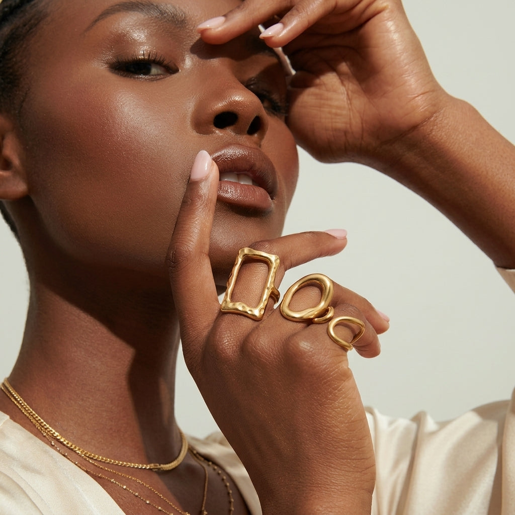 Gabriva - 18K vergoldetes Ring-Set Milano