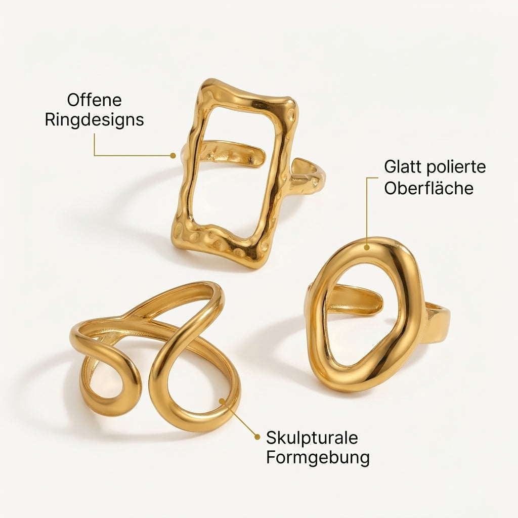 Gabriva - 18K vergoldetes Ring-Set Milano