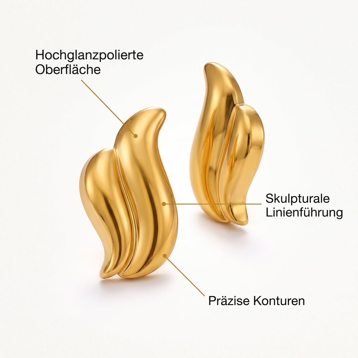 Gabriva - 18K vergoldete Flügel-Ohrstecker Aurelia