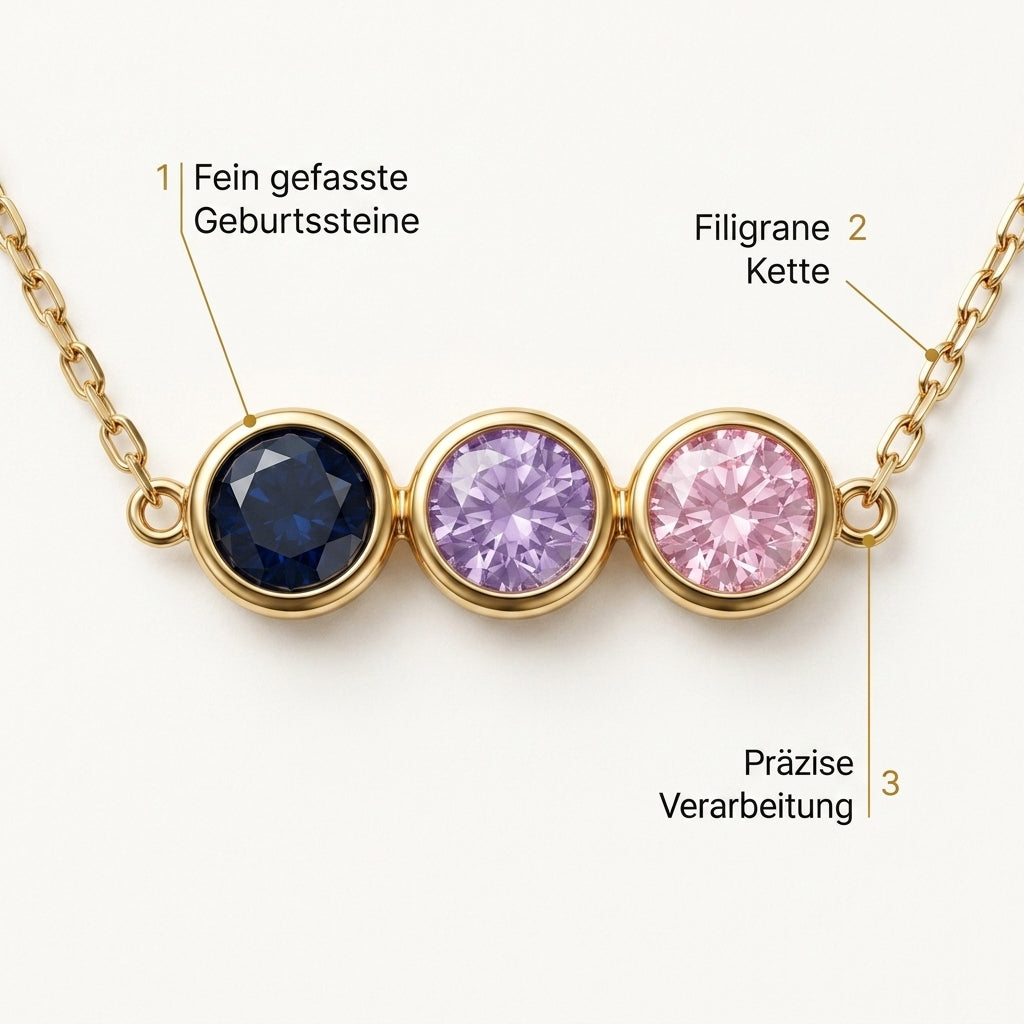 Gabriva - Personalisierte Geburtsstein-Kette Verona