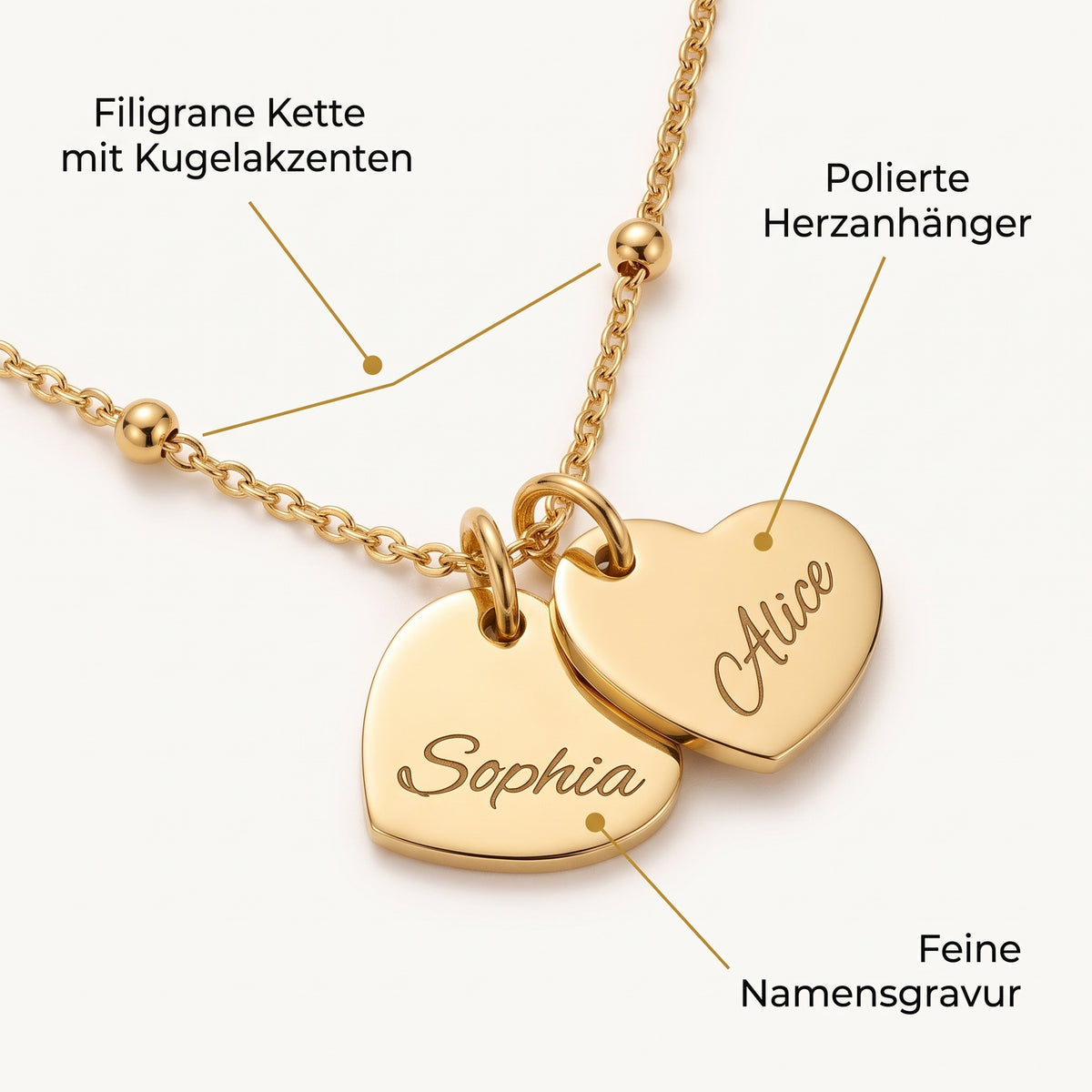 Gabriva - Personalisierte Herz-Namenskette