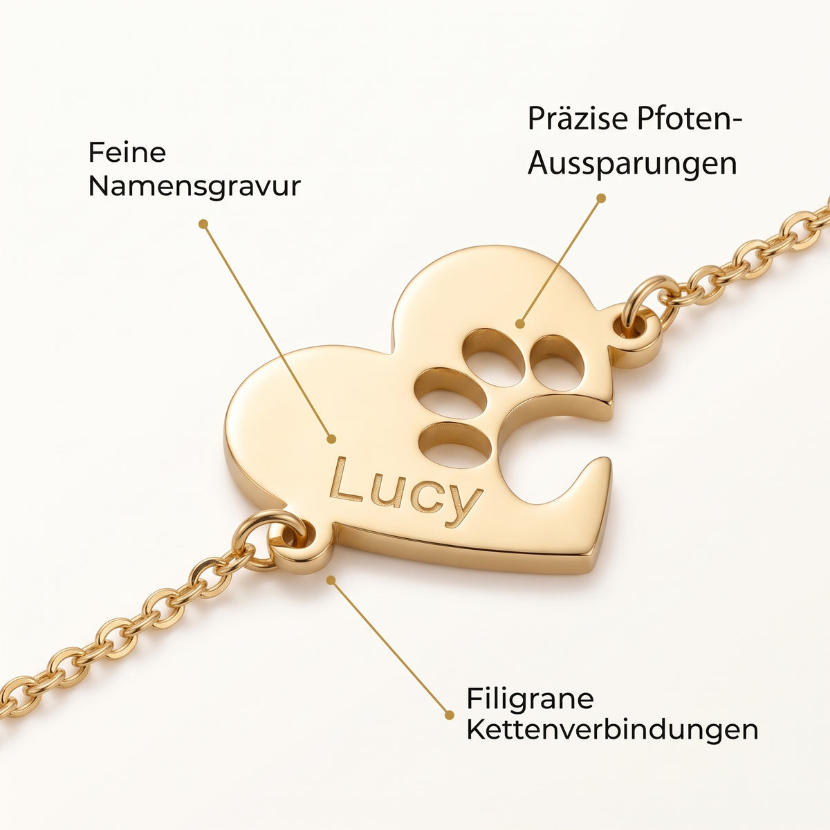Gabriva - Personalisiertes Pfoten-Namensarmband