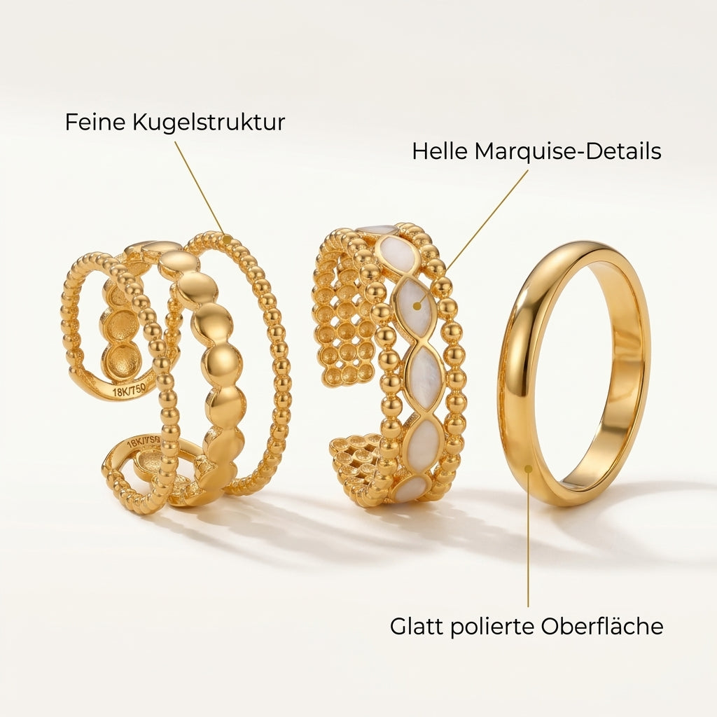 Gabriva - 18K vergoldetes Ring-Set Siena