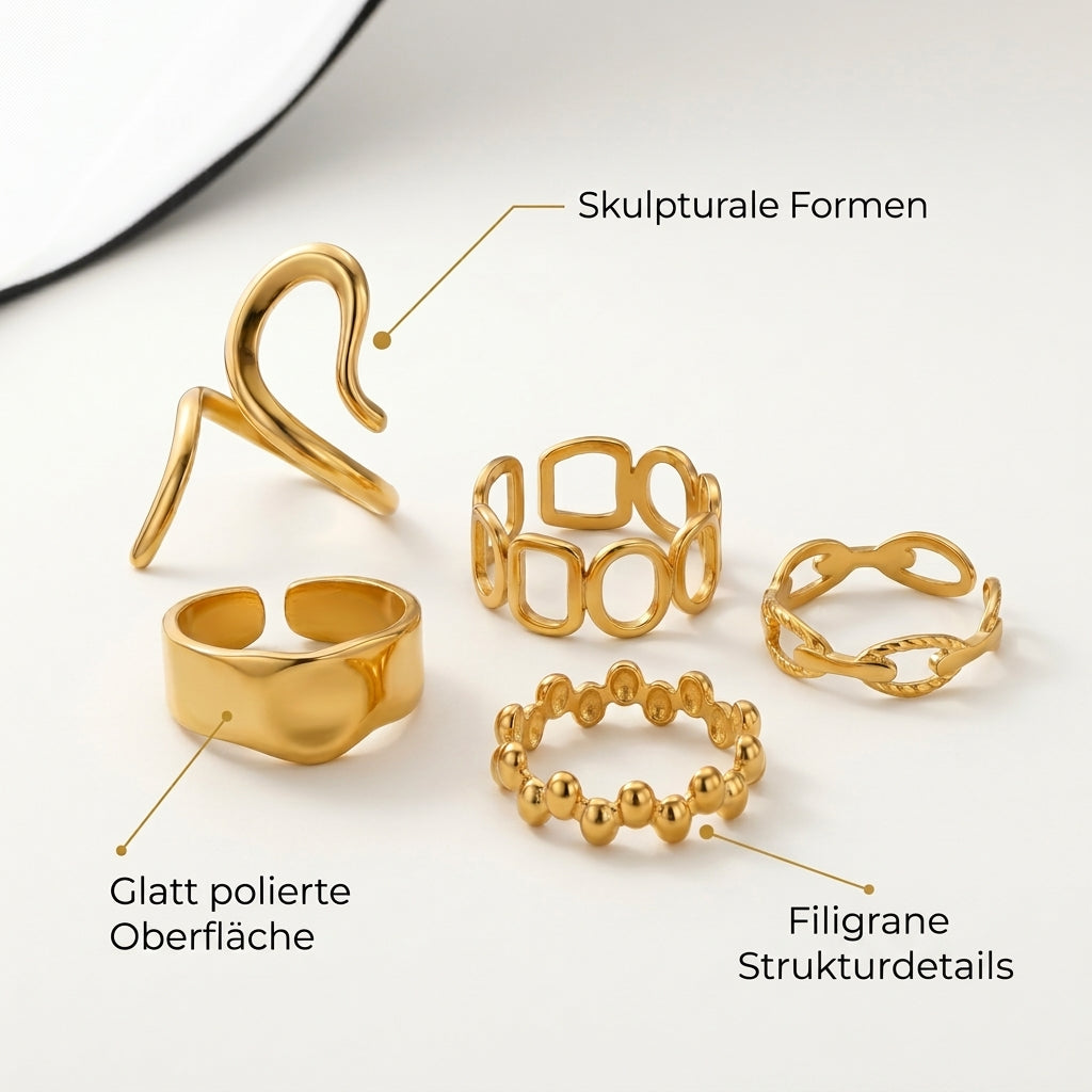 Gabriva - 18K vergoldetes Ring-Set Venezia