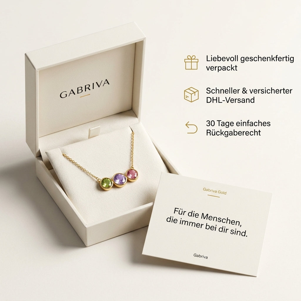 Gabriva - Personalisierte Geburtsstein-Kette Verona