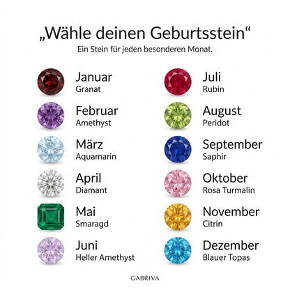 Gabriva – Personalisierte Geburtsstein-Blattkette