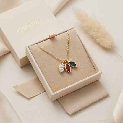 Gabriva – Personalisierte Geburtsstein-Blattkette