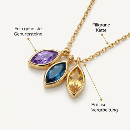 Gabriva – Personalisierte Geburtsstein-Blattkette