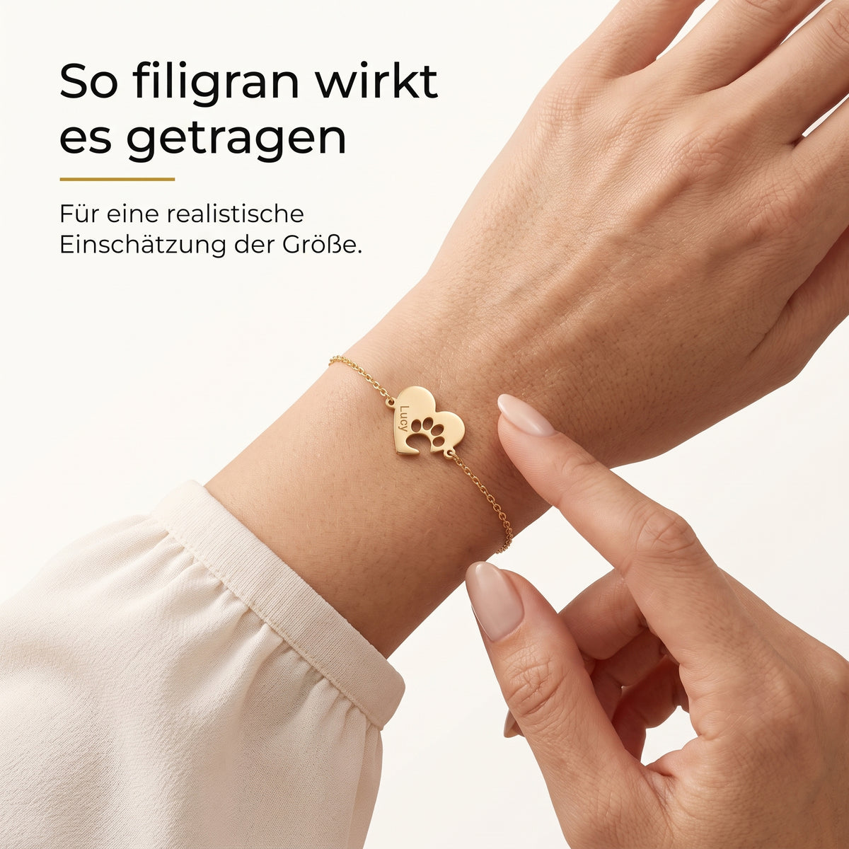 Gabriva - Personalisiertes Pfoten-Namensarmband